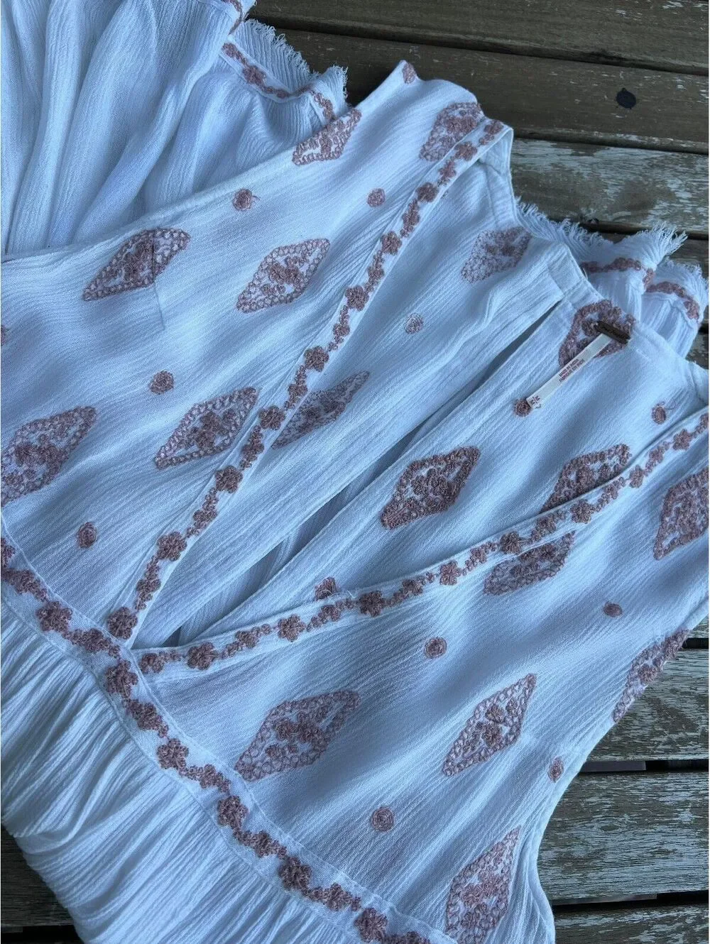 Free People Sleeveless Diamond Embroidered white top - Picture 5 of 8